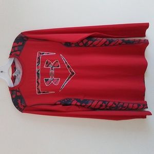 Under Armour red baseball shirt